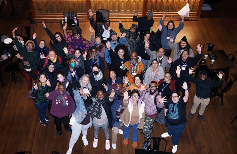 ILI Year 5 Fellows in a group photo looking upward